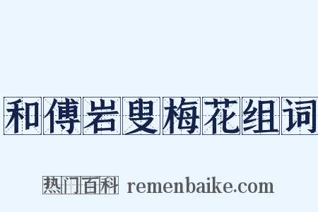 和傅岩叟梅花组词是什么意思的图片